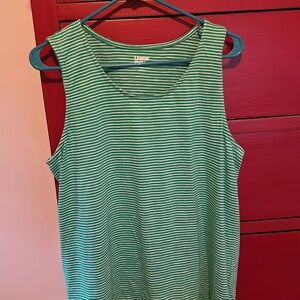 Lands’ End size L tank with bias stripe trim